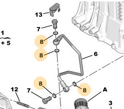 Pakking olieleiding turbo THP 037989A
