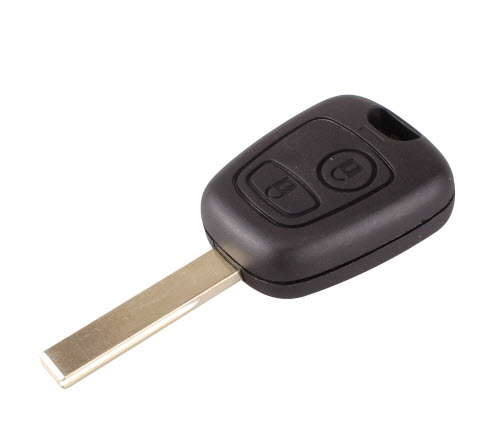 Sleutelhuis: 2-Knops Hoeksleutel (Peugeot/Citroen) Met Inkeping Zijkant KEY SHELL FOR PEUGEO