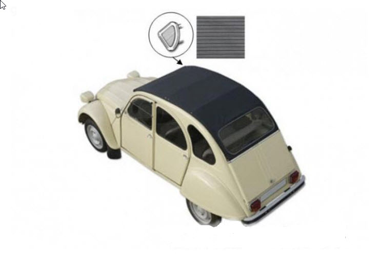 2CV Club dak (binnensluiting) zwart 1900535