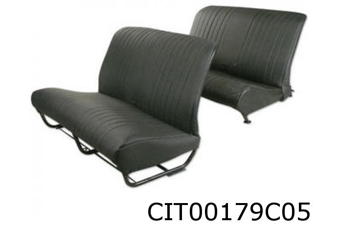 2CV bekledingset zwart skai voorbank/achterbank gesloten zijkant 10857586/H866NP